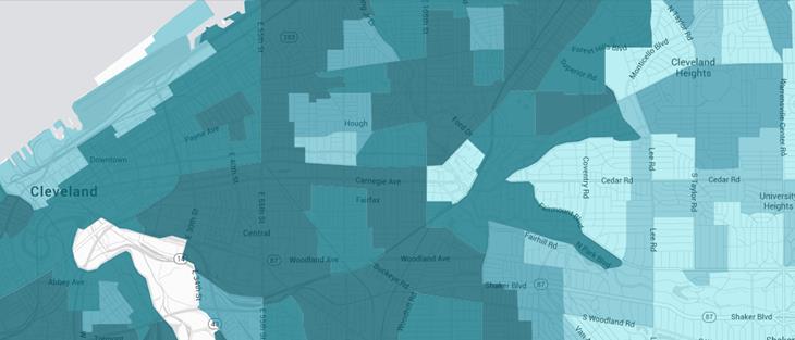 poverty levels in cleveland heights area